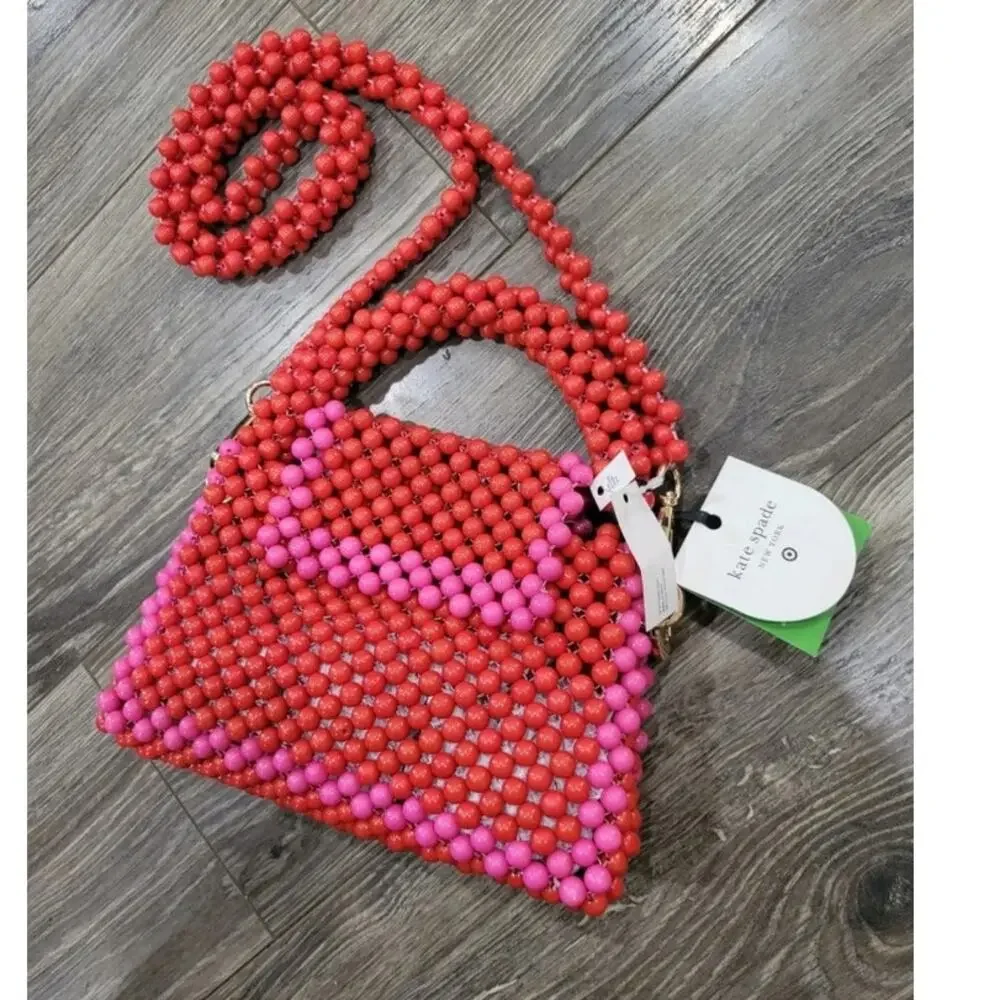 Kate Spade New York x Target‎ Colorblock Beaded Crossbody Purse Red Valentines